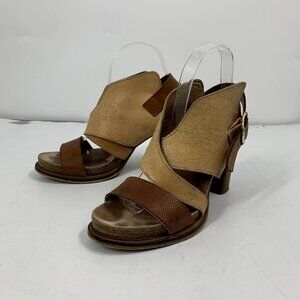Anthropologie Coque Terra Sanne Block Heel Leather Sandal Size‎ US 8 EU 39